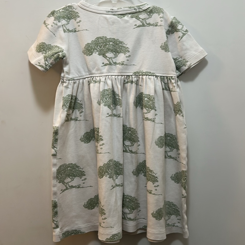 Kate Quinn Organic Green Tree Print Button Down Dress Size 4T - Picture 4 of 6